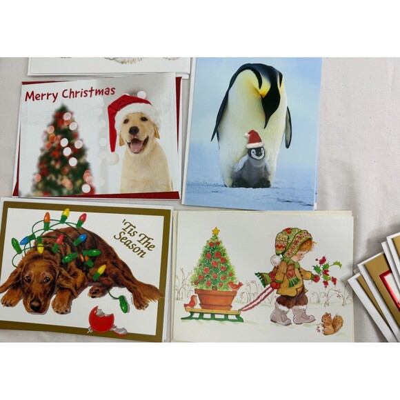 Pet Dog Cat Christmas Card Lot of 45 pc with Envelopes Holiday Greetings - Picture 7 of 9